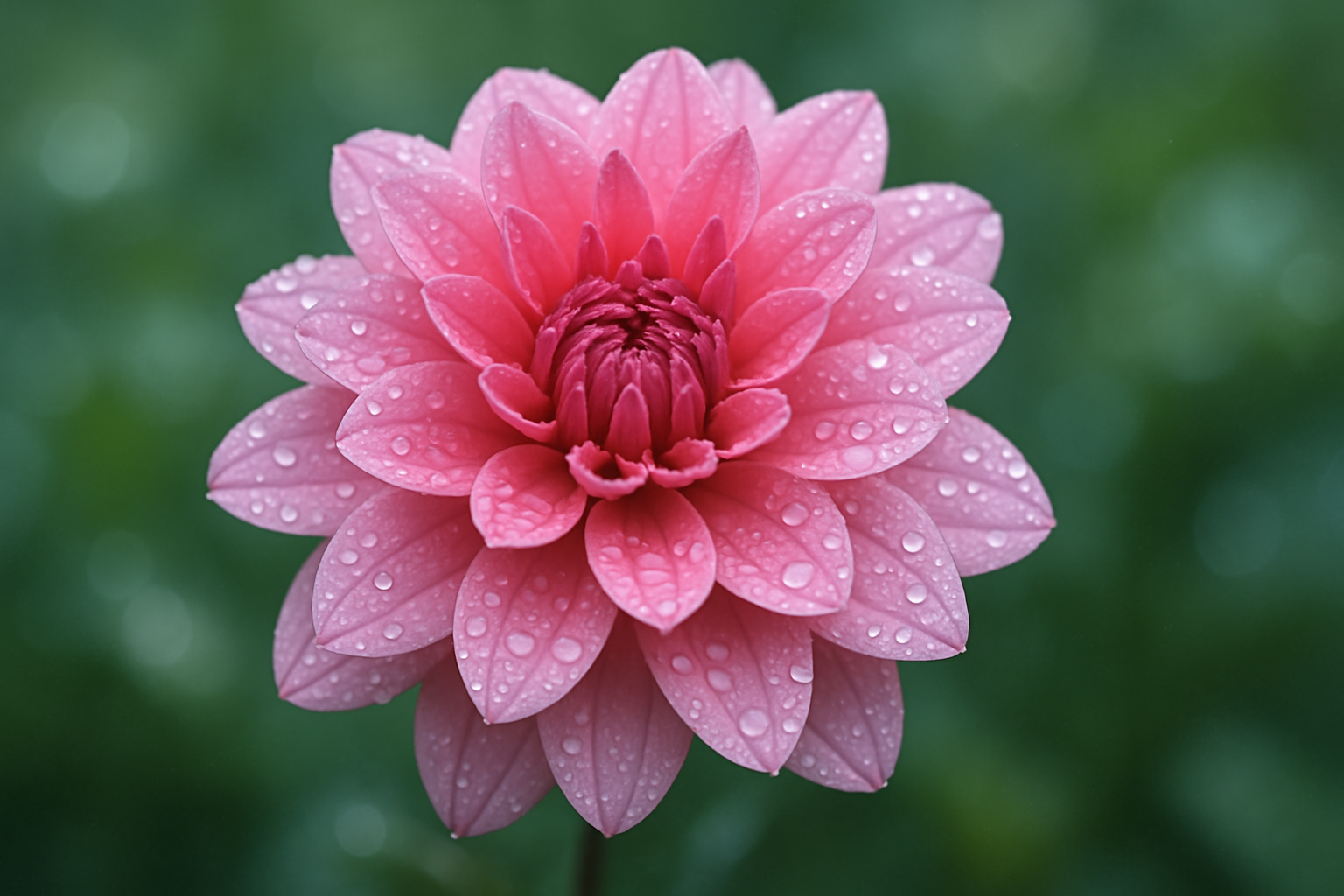 real pink flower with water, illustrated as a high-resolution wallpaper. 
